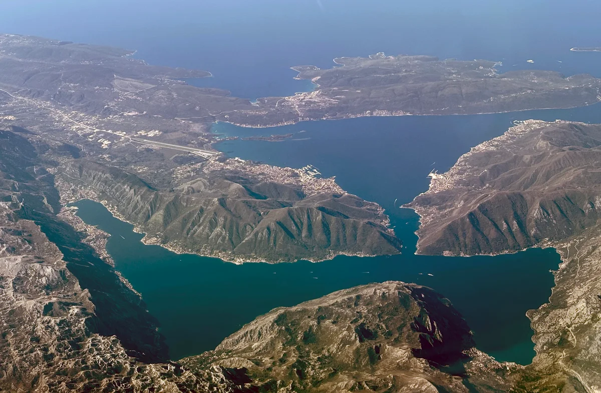 Aerial view of Kotor Bay, Montenegro