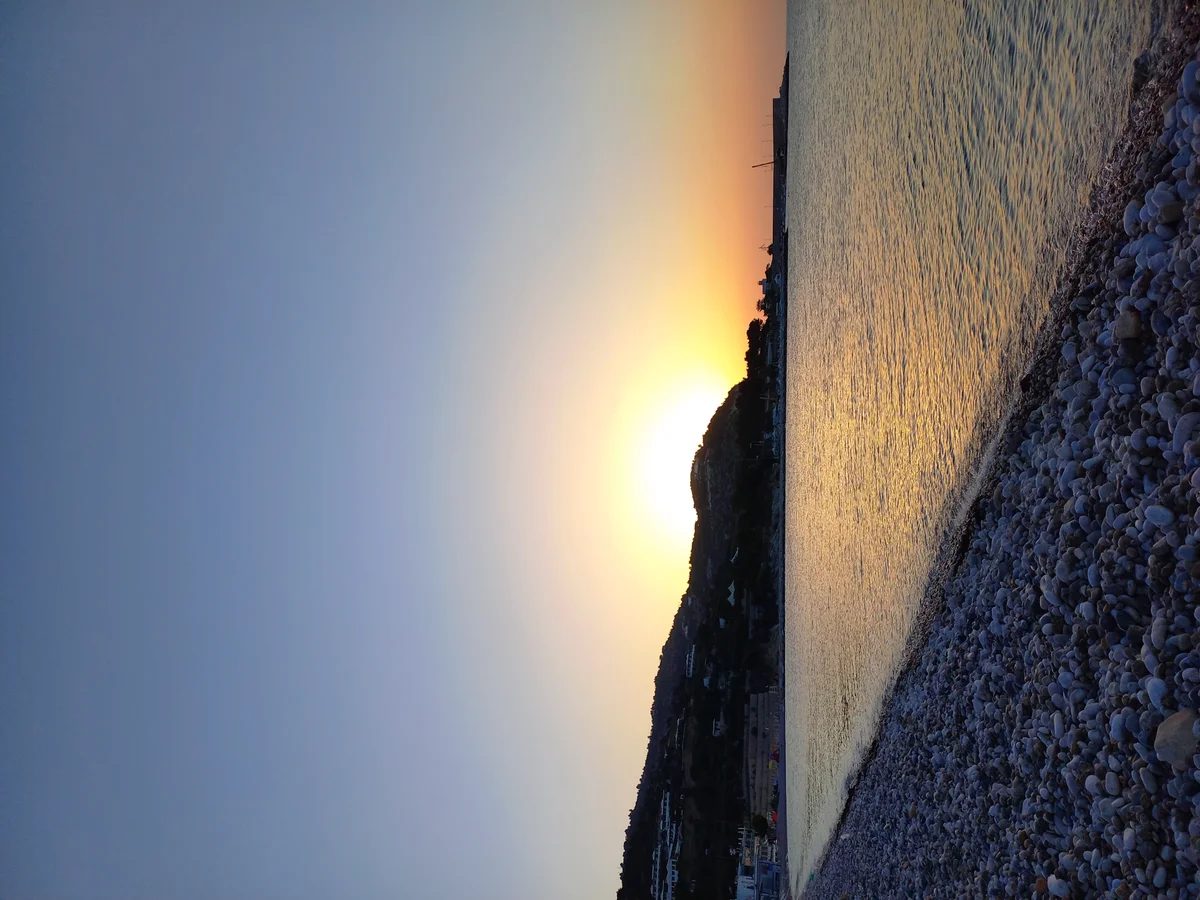 Sunrise on the beach in Puglia, southern Italy