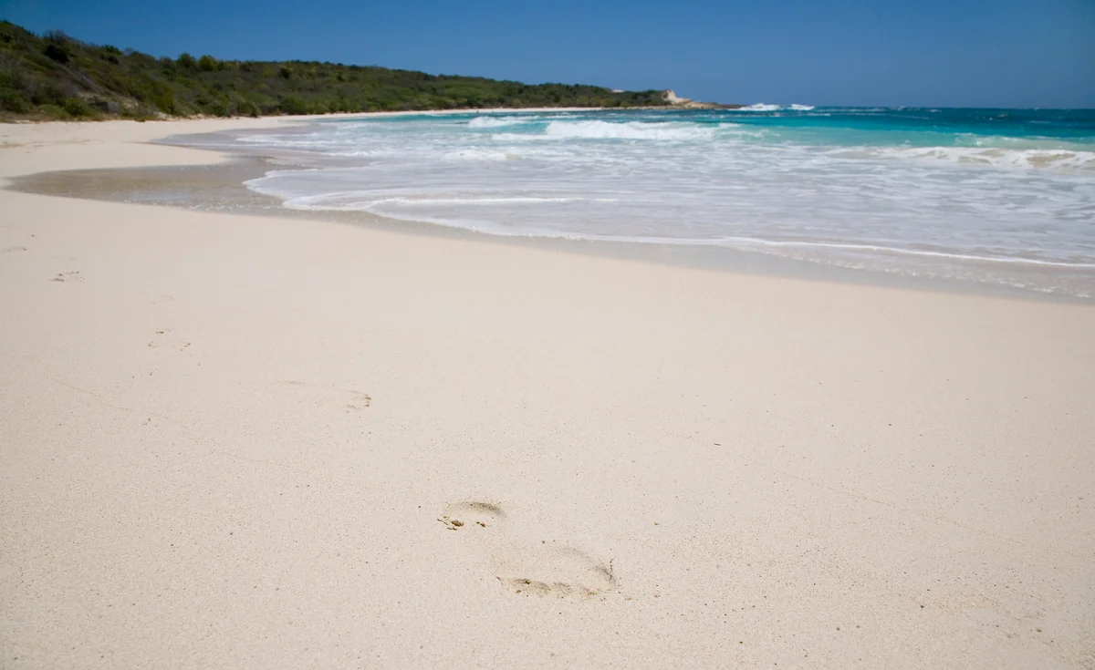 Half Moon Bay beach cliffs, Antigua — location of Black Rock clifftop villas